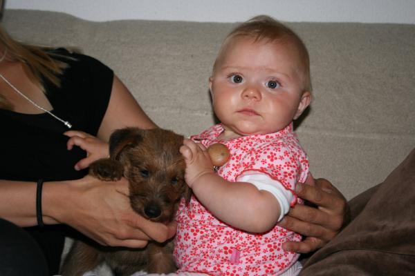 Alana met een puppy., geplaatst door mama Lizanne op 2008-07-11
